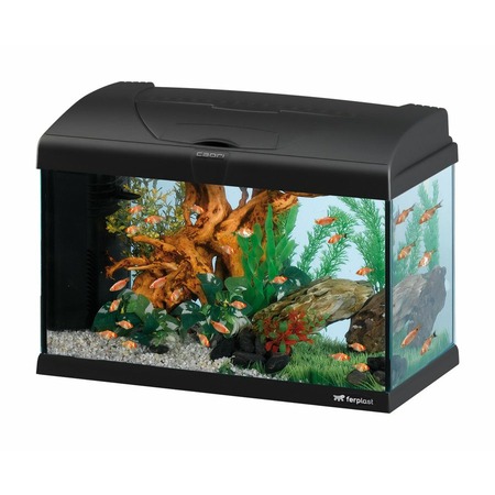 Ferplast Capri 50 LED стеклянный аквариум со светодиодной лампой, внутренним фильтром и нагревателем черный 40 л Основное Превью