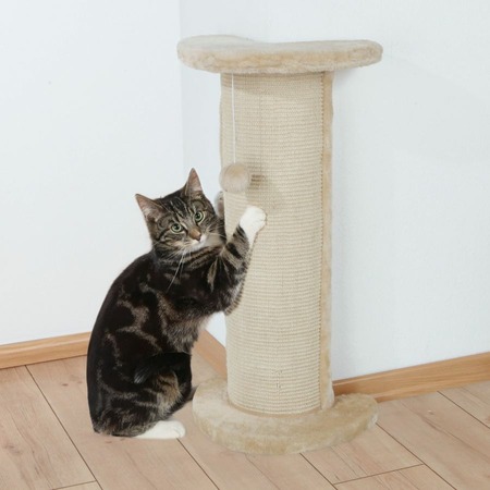 Когтеточка Trixie Lorca для кошек угловая 37х27х75 см с игрушкой бежевая Основное Превью