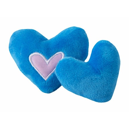 Rogz Yotz Plush игрушка для кошек два плюшевых сердечка с ароматом мяты, cиняя Основное Превью