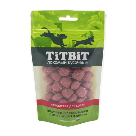 TiTBiT Подушечки глазированные с начинкой из телятины для собак, золотая коллекция - 100 г Основное Превью