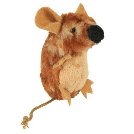 Trixie Игрушка Мышь, 8 см,с пищалкой, плюш, коричневый Основное Превью